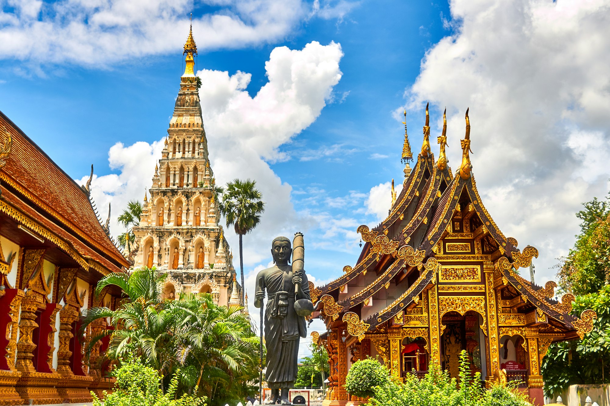 Ayutthaya historical park at sunset - Thailand heritage temples